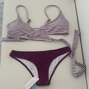 Cupshe Purple and White Bikini Set